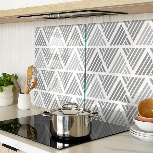 Glass kitchen board Geometric patterns in shades of gray