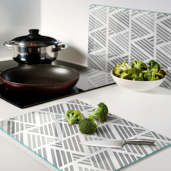 Glass kitchen board Geometric patterns in shades of gray