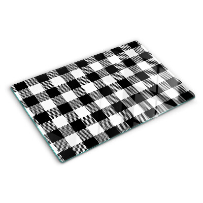 Chopping board glass Checkered motif