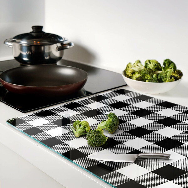 Chopping board glass Checkered motif