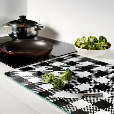 Chopping board glass Checkered motif