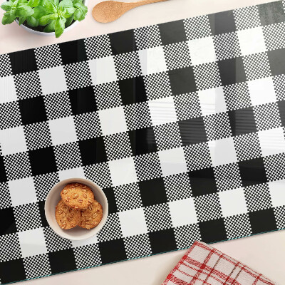 Chopping board glass Checkered motif