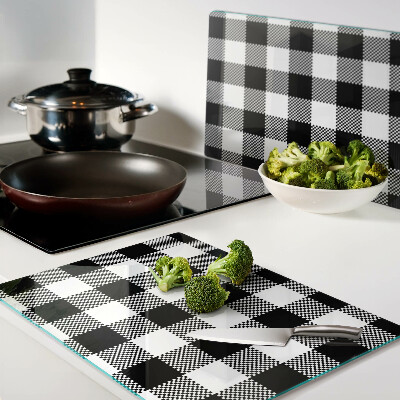 Chopping board glass Checkered motif