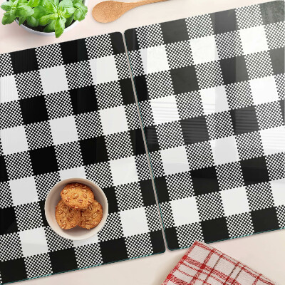 Chopping board glass Checkered motif