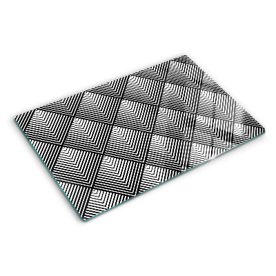 Glass cutting board Geometry in black and white