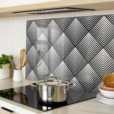 Glass cutting board Geometry in black and white