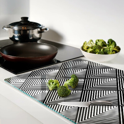 Glass cutting board Geometry in black and white