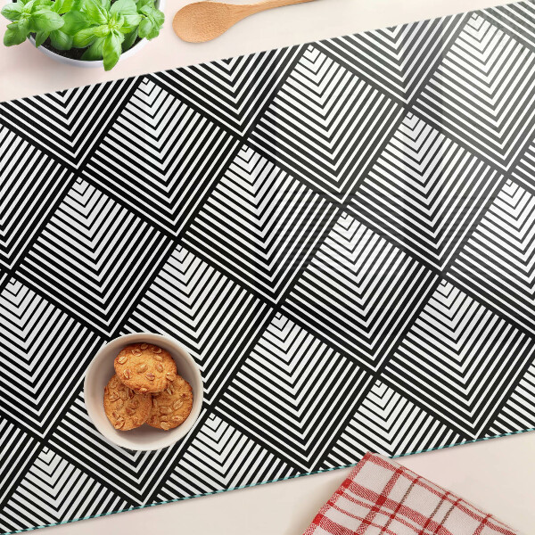Glass cutting board Geometry in black and white