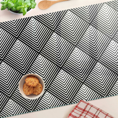 Glass cutting board Geometry in black and white