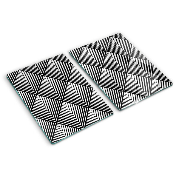 Glass cutting board Geometry in black and white