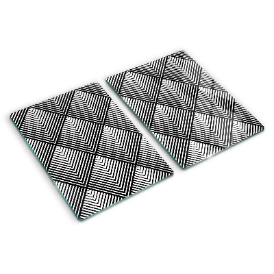 Glass cutting board Geometry in black and white
