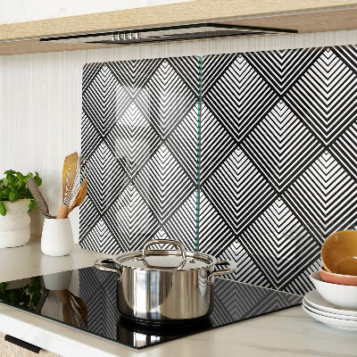 Glass cutting board Geometry in black and white