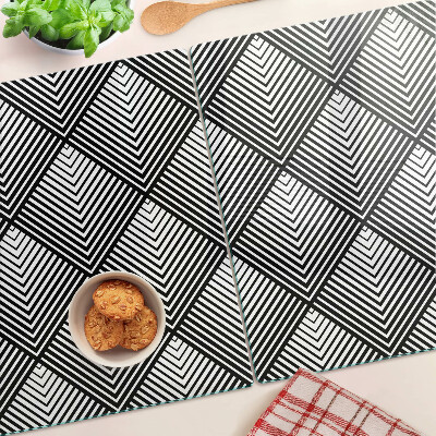 Glass cutting board Geometry in black and white