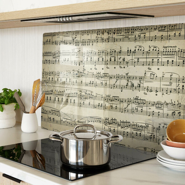 Chopping board glass Musical notation