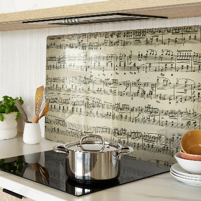 Chopping board glass Musical notation