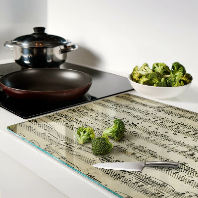 Chopping board glass Musical notation
