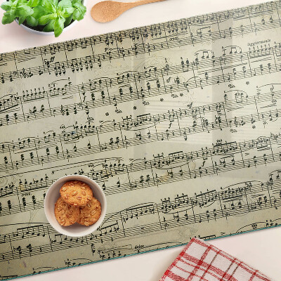 Chopping board glass Musical notation