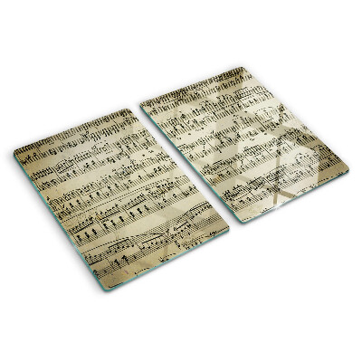 Chopping board glass Musical notation