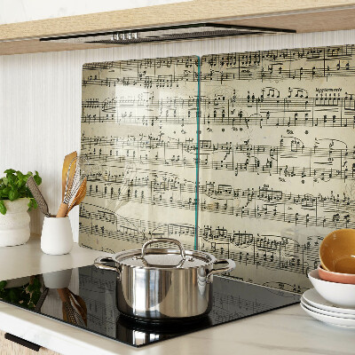 Chopping board glass Musical notation