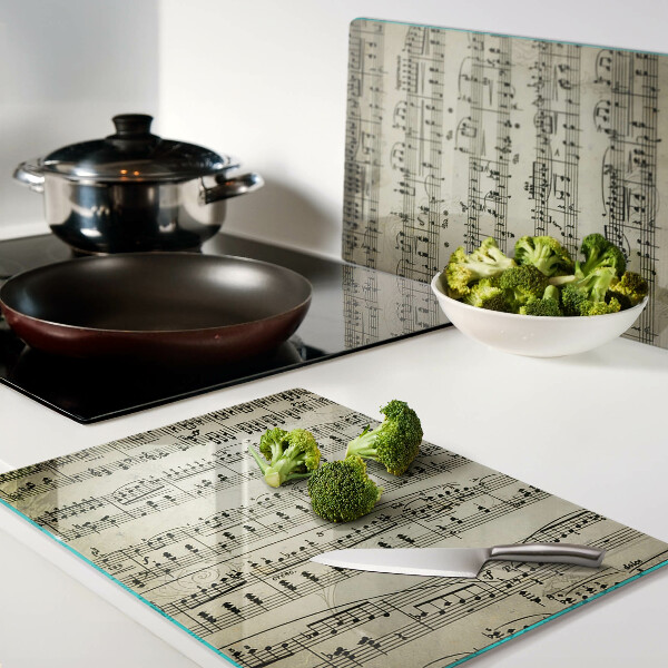 Chopping board glass Musical notation