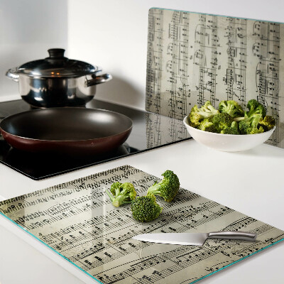 Chopping board glass Musical notation