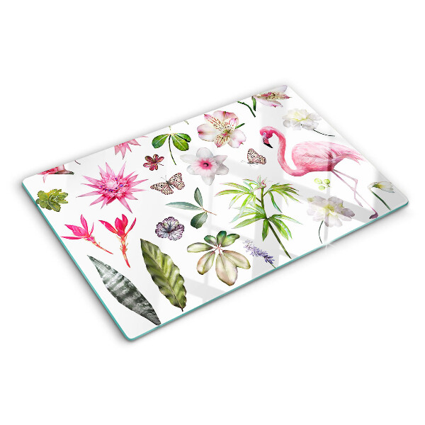 Glass cutting board Tropical Flower and Bird Collection