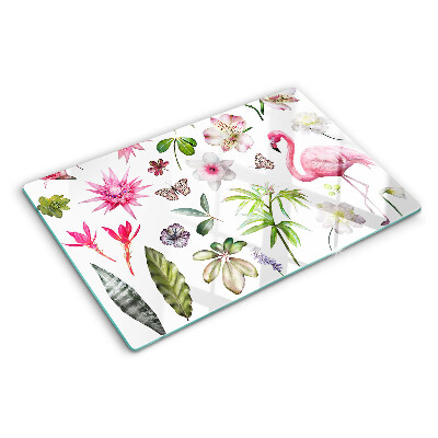 Glass cutting board Tropical Flower and Bird Collection