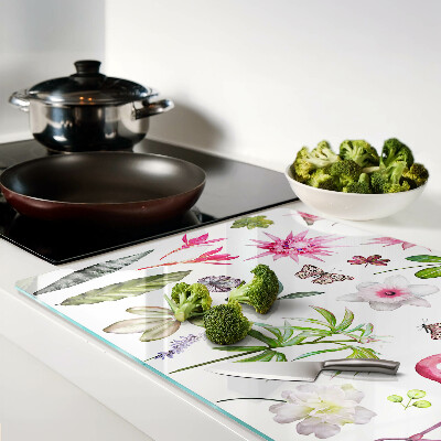 Glass cutting board Tropical Flower and Bird Collection