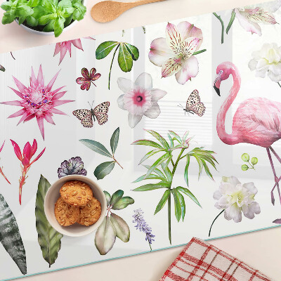 Glass cutting board Tropical Flower and Bird Collection