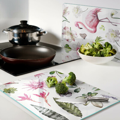 Glass cutting board Tropical Flower and Bird Collection