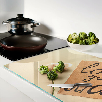 Glass kitchen board Love and flowers