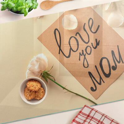 Glass kitchen board Love and flowers