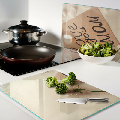 Glass kitchen board Love and flowers