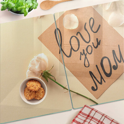 Glass kitchen board Love and flowers