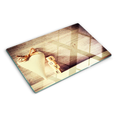 Glass cutting board Love and heart