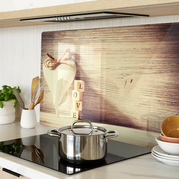 Glass cutting board Love and heart