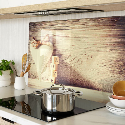 Glass cutting board Love and heart