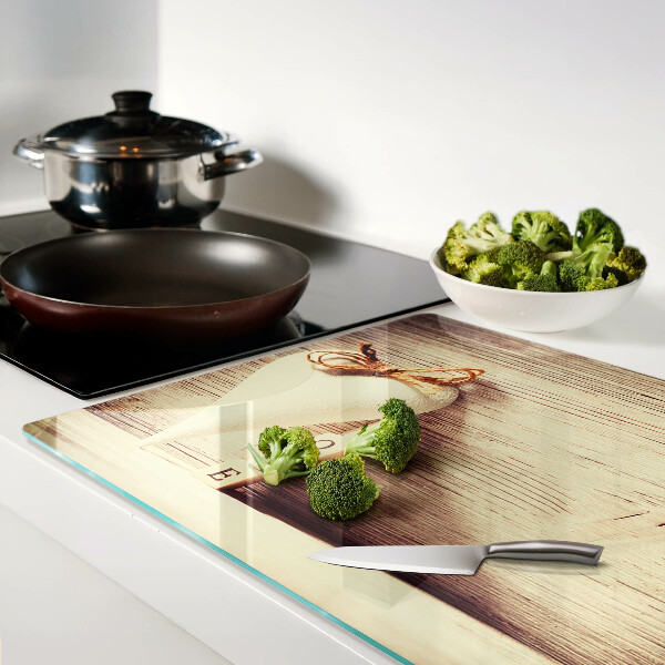 Glass cutting board Love and heart