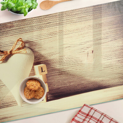 Glass cutting board Love and heart