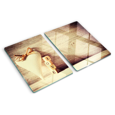 Glass cutting board Love and heart