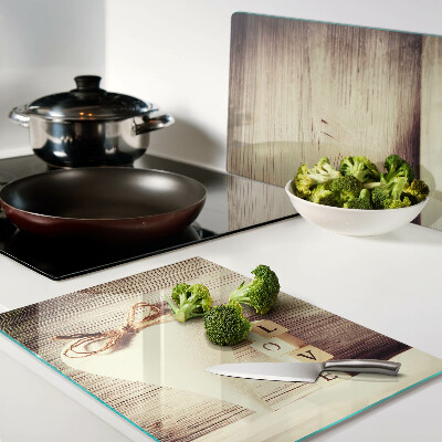 Glass cutting board Love and heart