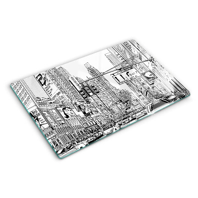 Cutting board New York in comic book style
