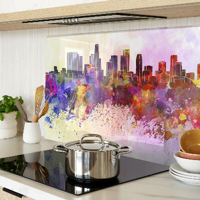Glass chopping board Watercolor city silhouette landscape