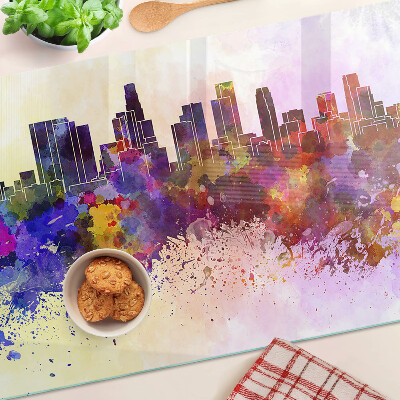 Glass chopping board Watercolor city silhouette landscape
