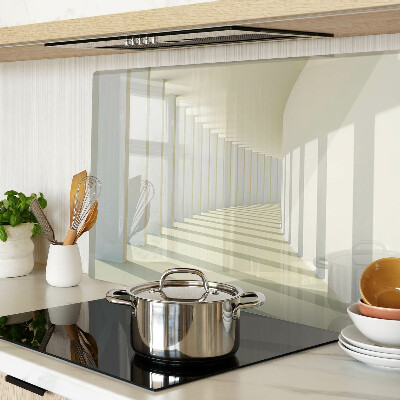 Glass kitchen board Architectural perspective with a mirror effect