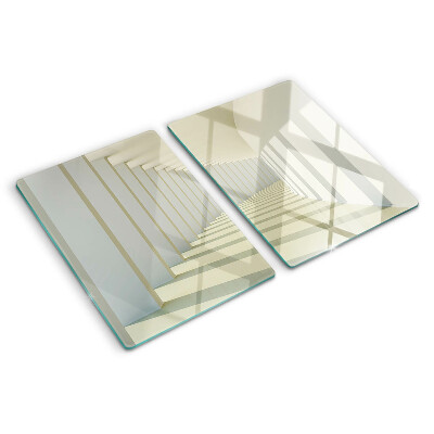 Glass kitchen board Architectural perspective with a mirror effect