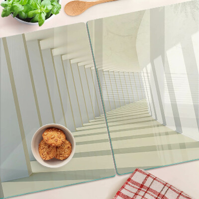 Glass kitchen board Architectural perspective with a mirror effect