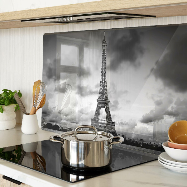 Chopping board The Eiffel Tower in black and white
