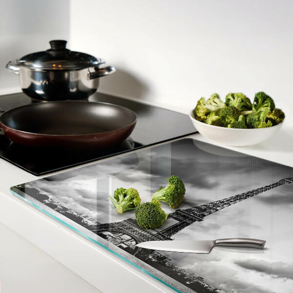 Chopping board The Eiffel Tower in black and white