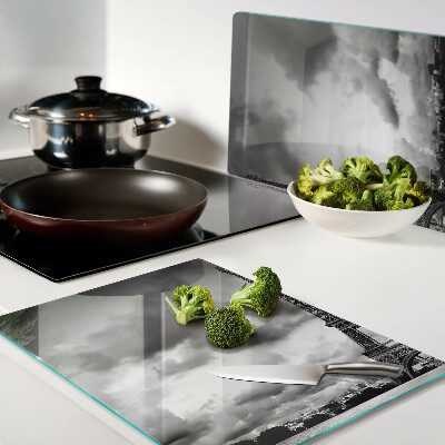 Chopping board The Eiffel Tower in black and white
